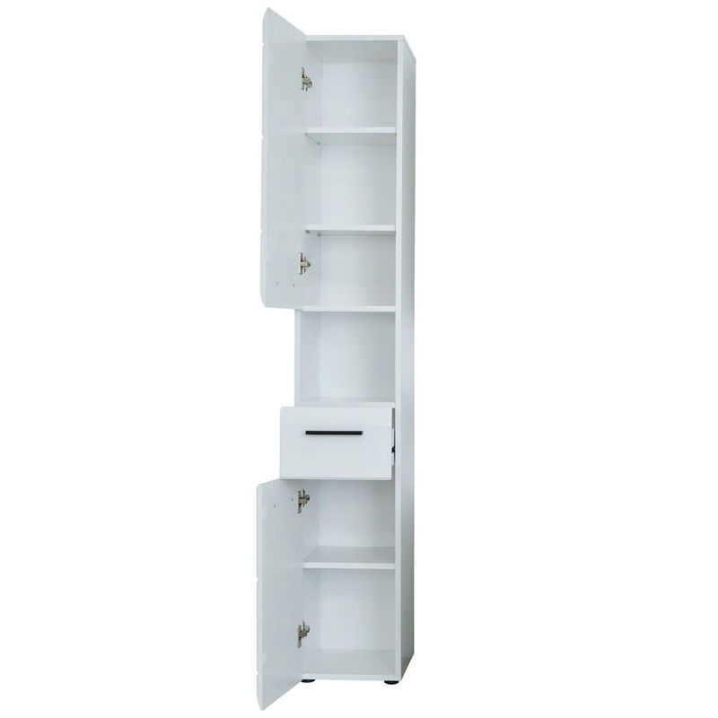 babyonlineshop trendteam Skin Hochschrank offenes Fach Weiß Hochglanz Kostenloser Versand international