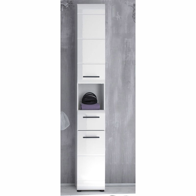 babyonlineshop trendteam Skin Hochschrank offenes Fach Weiß Hochglanz Kostenloser Versand international