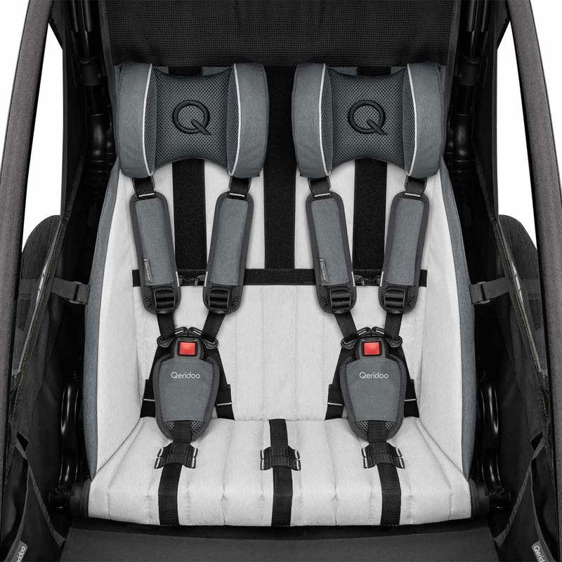 babyonlineshop Qeridoo Sportrex 2 Fahrradanhänger Jeans Blue 2023 limitiertes Design Osterangebot