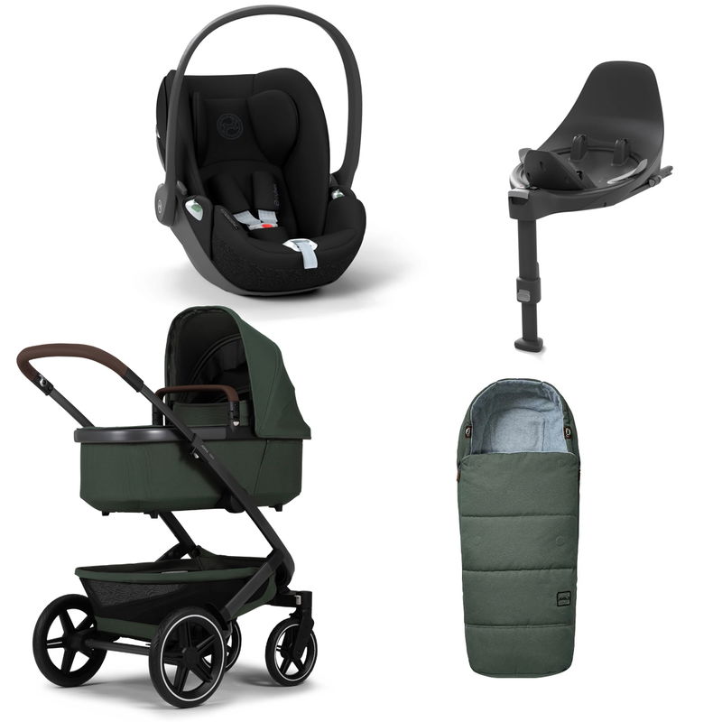 babyonlineshop Joolz Geo 3 Kinderwagen Bundle Forest green + Cloud T i-Size Base T & Fußsack
