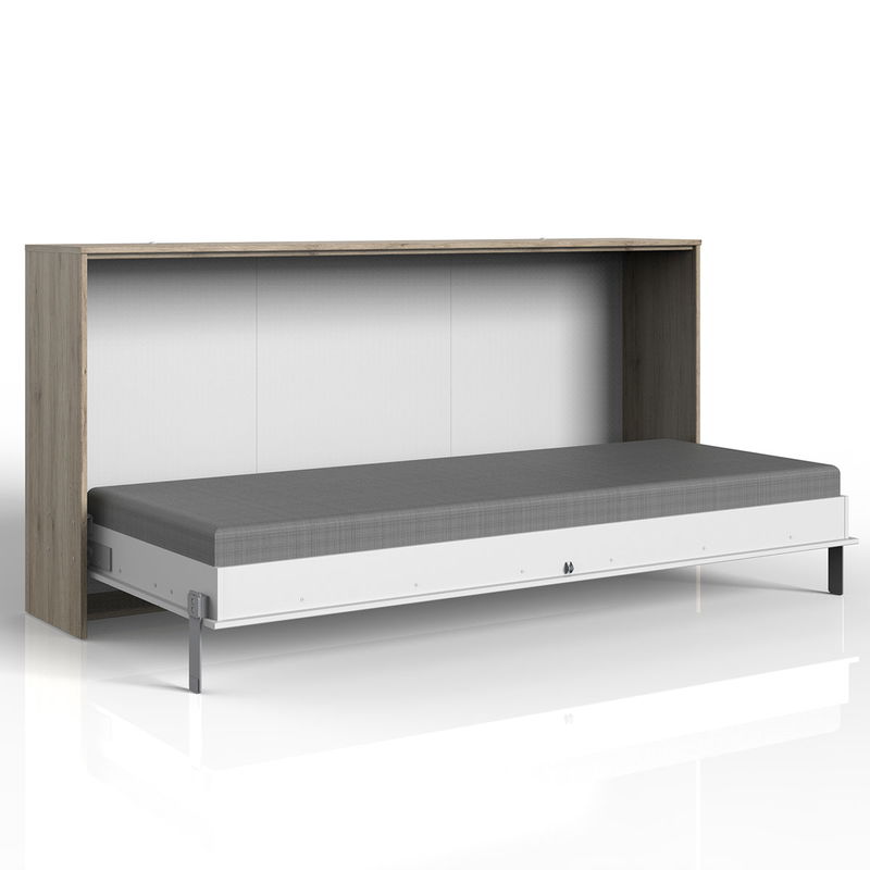 babyonlineshop Wimex Juist Klappbett horizontal 90 x 200 cm Weiß/San Remo-Eiche Dekor