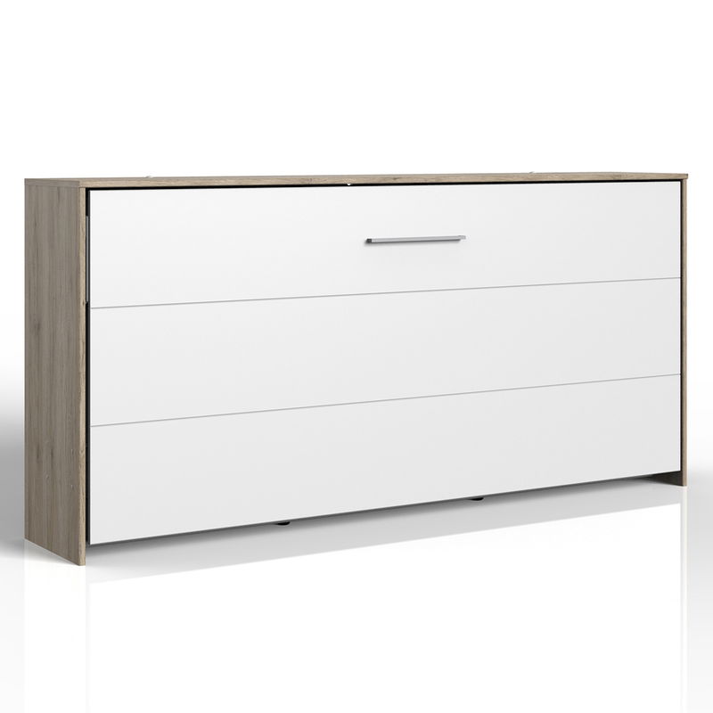 babyonlineshop Wimex Juist Klappbett horizontal 90 x 200 cm Weiß/San Remo-Eiche Dekor Exklusive Angebote