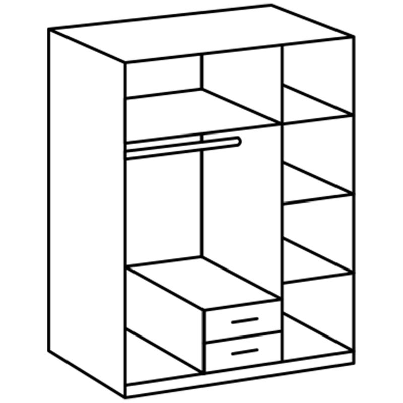 babyonlineshop Wimex Bochum Kleiderschrank 135 cm Graphit/digi-steel-Optik Blitzangebot