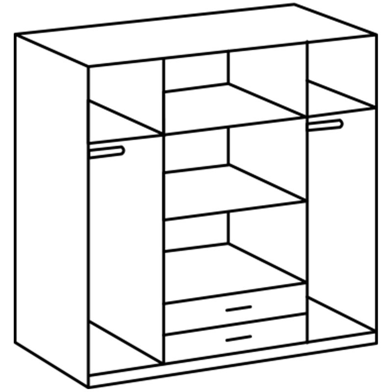 babyonlineshop Wimex Cork Kleiderschrank 180 cm 2 Spiegel Plankeneiche Dekor/Graphit Große Rabatte