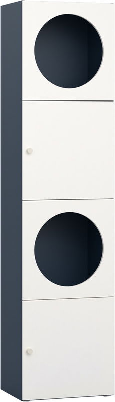babyonlineshop Vox RELI - Bücherregal schmal UK 5 mit Griff: Alabasterweiß / Indigo