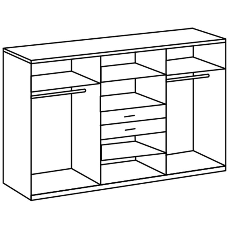 babyonlineshop Wimex Vanea Kleiderschrank 2 Spiegel 270 cm Hickory-oak Dekor/Graphit Begrenzte Freigabe