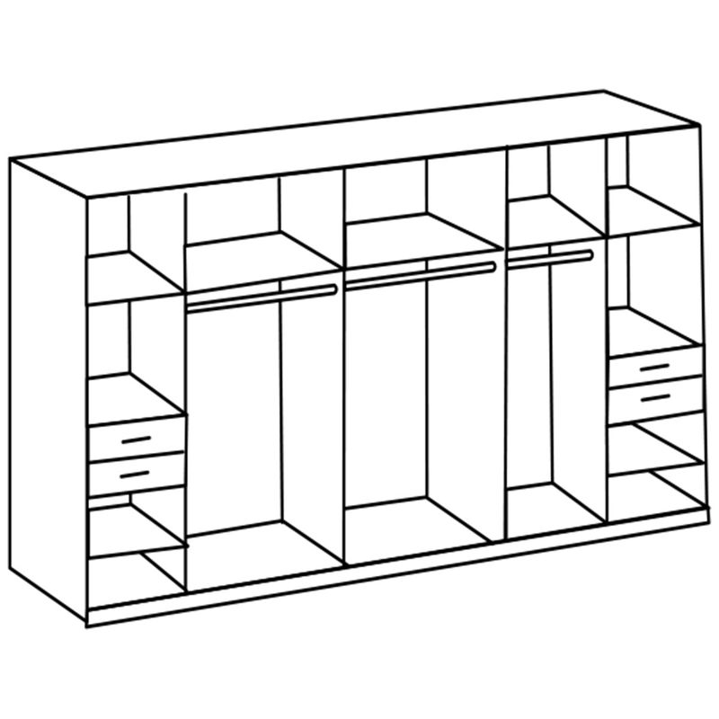 babyonlineshop Wimex Vegas Kleiderschrank 3 Spiegel 313 cm Graphit Letzte 3 Tage