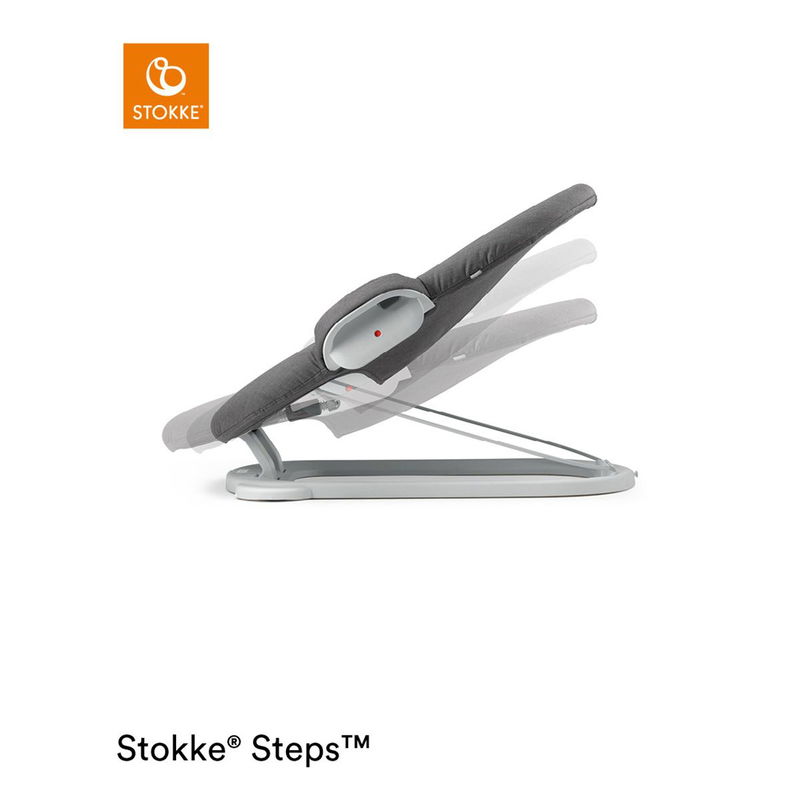 babyonlineshop Stokke® Steps™ Bouncer White Deep Grey Babywippe passend zum Hochstuhl Begrenzt auf 3 Tage