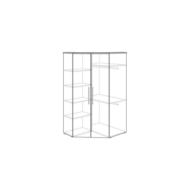 babyonlineshop Paidi Oscar Eck-Kleiderschrank 2T kreideweiß/Eiche-Nebraska im Angebot