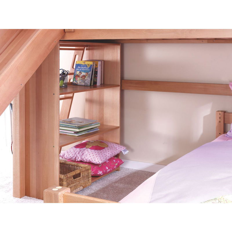babyonlineshop Relita SKY Etagenbett Buche massiv weiß inkl. Regal & Rutsche - zu 2 Einzelbetten umbaubar Kostenloser Versand