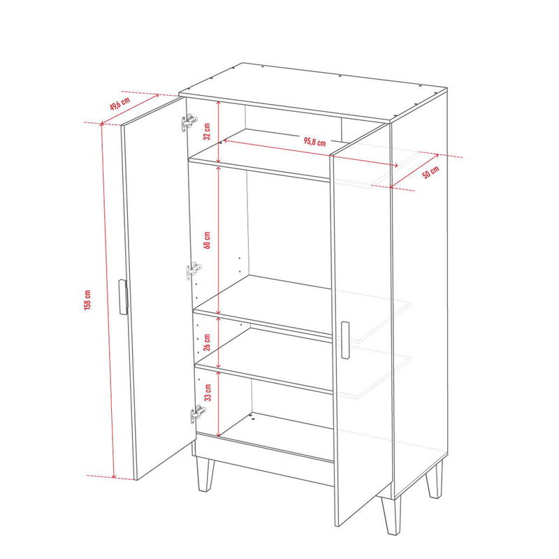 babyonlineshop VOX Lounge Kleiderschrank grau/eiche 2-türig VIP-Rabatte