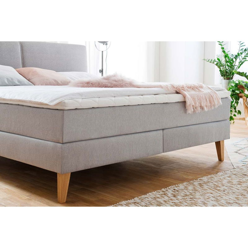 babyonlineshop Meise Möbel Greta Boxspringbett 180 x 200 cm Taupe Stoff - inklusive Lieferung Kostenlose Rückgabe