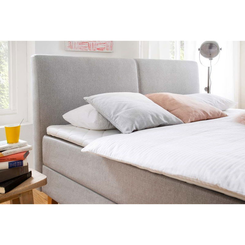 babyonlineshop Meise Möbel Greta Boxspringbett 180 x 200 cm Taupe Stoff - inklusive Lieferung Kostenlose Rückgabe