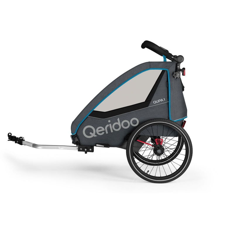 babyonlineshop Qeridoo Qupa1 Blue Fahrradanhänger 360-Grad-Buggyrad und Deichsel Großer Ausverkauf