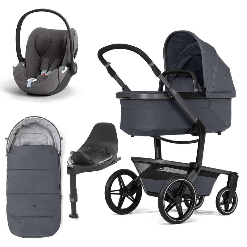 babyonlineshop Joolz Day5 Kinderwagen Bundle Stone grey + Cloud T i-Size Base T & Fußsack Vatertagsangebot