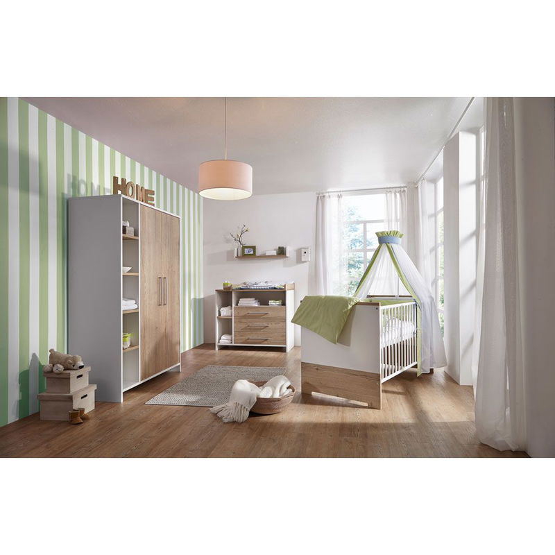 babyonlineshop Schardt Eco Plus Kinderzimmer inkl. Umbauseiten mit zweitürigem Schrank