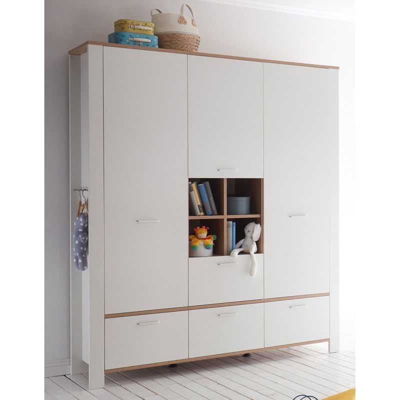 babyonlineshop Mäusbacher Adele Kleiderschrank weiß matt mit Asteiche Dekor Wochenangebot