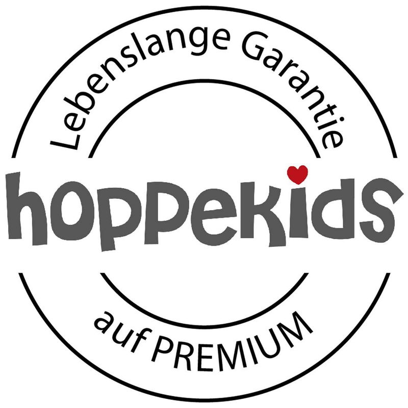 babyonlineshop Hoppekids Hochbett ECO Luxury 90x200 cm mit gerader Leiter Tischplatte & Lounge-Ecke Kostenlose Rückgabe