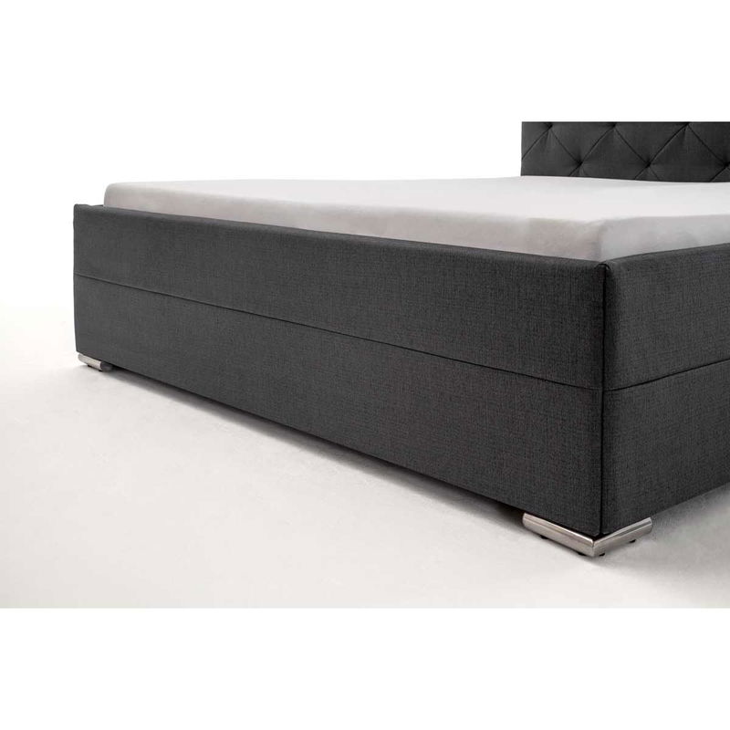 babyonlineshop Meise Möbel Chicago Polsterbett anthrazit 180 x 200 cm mit Chromfüßen Speichern exportieren
