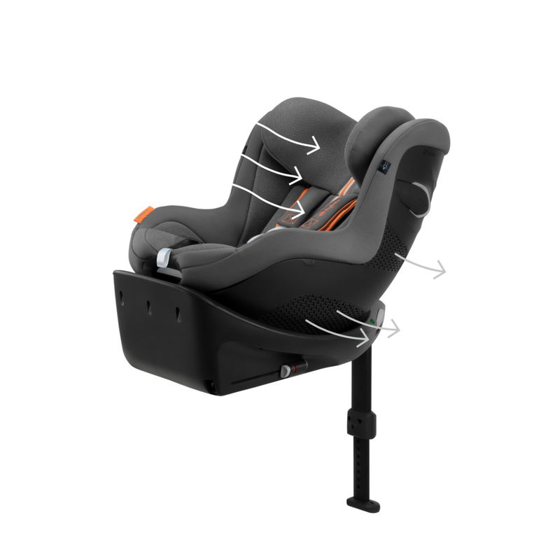babyonlineshop CYBEX Sirona Gi i-Size Plus Lava Grey ab Geburt bis 105 cm (ca. 4 Jahre) Super Sparpreis