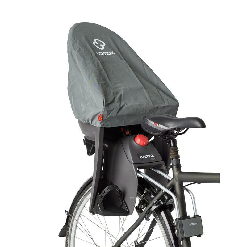 babyonlineshop Hamax Kiss Fahrradsitz Hellgrau/Schwarz abschließbare Halterung Letzte 3 Tage