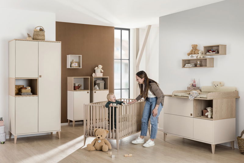 babyonlineshop Paidi Mila & Ben Kinderzimmer 3-türig Cashmere-Beige / Scandinavian-Wood
