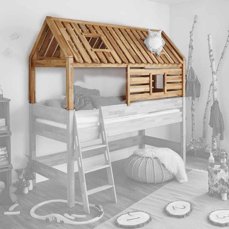 babyonlineshop Relita TOM's Holzhütte Aufbau für Eliyas und Kim ohne Rutsche Buche massiv natur geölt