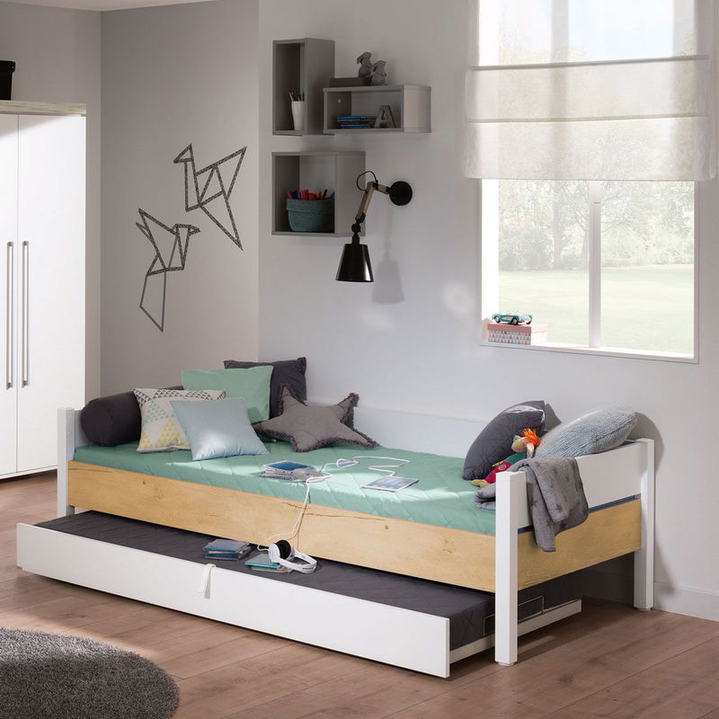 babyonlineshop Paidi Kira Liege Eiche-Nebraska umbaubar hohes Fußteil 120x200 cm