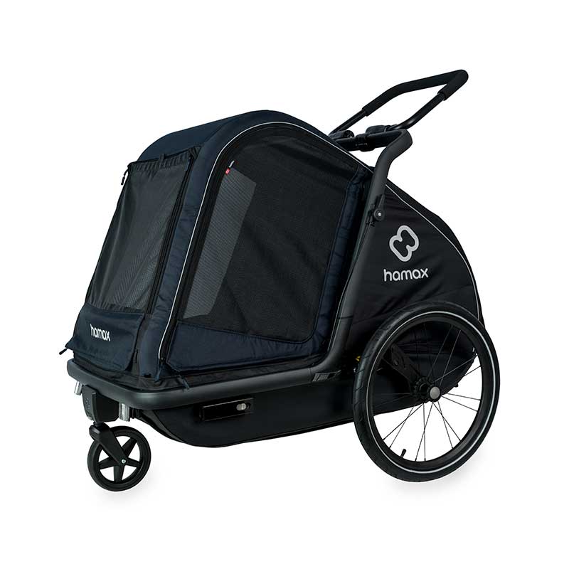 babyonlineshop Hamax Pluto L Hundeanhänger Fahrradanhänger Blau/Schwarz Saisonale Angebote