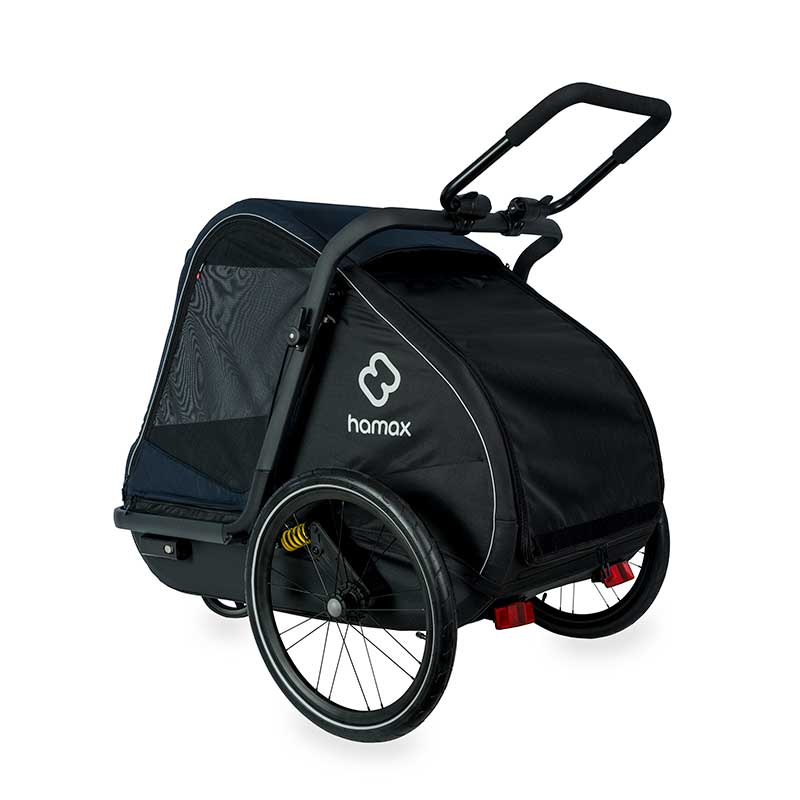 babyonlineshop Hamax Pluto L Hundeanhänger Fahrradanhänger Blau/Schwarz Saisonale Angebote