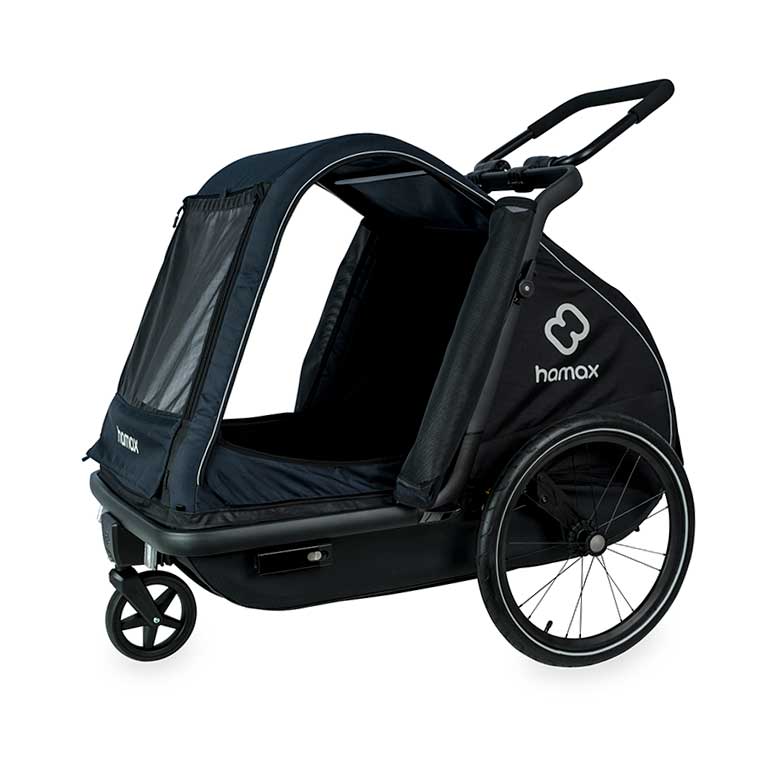 babyonlineshop Hamax Pluto L Hundeanhänger Fahrradanhänger Blau/Schwarz Saisonale Angebote
