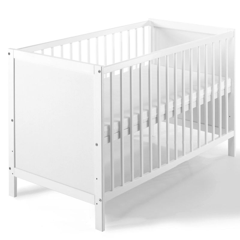 babyonlineshop Schardt Leo Kinderbett 60x120 cm Kiefer massiv weiß 3 Schlupfstäbe
