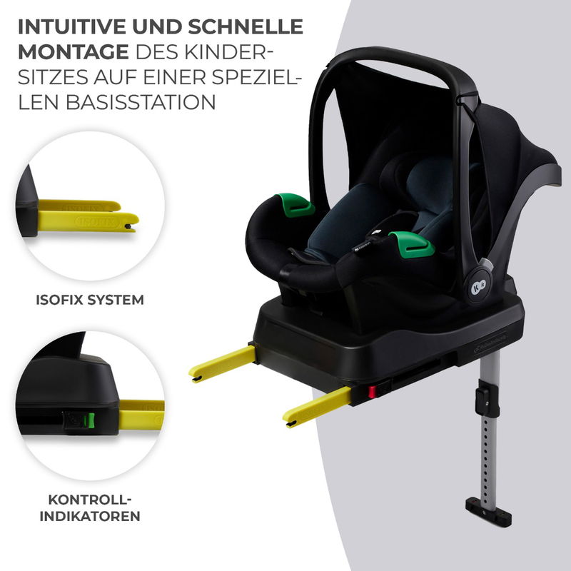 babyonlineshop Kinderkraft Kinderautositz mit Basisstation MINK PRO i-Size + MINK FX schwarz zollfrei