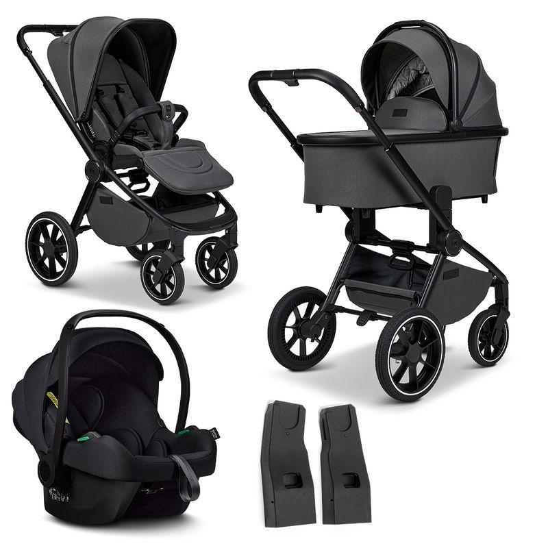 babyonlineshop Moon Resea Plus Kinderwagen Set mit Adpater und Babyschale Cosmo - anthrazit Online Shopping